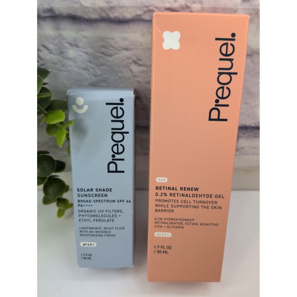 NIB LOT2🌿Prequel Retinal Renew 0.1% Retinaldehyde Gel Solar Shade Sunscreen SPF